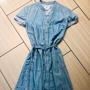 Button down denim dress